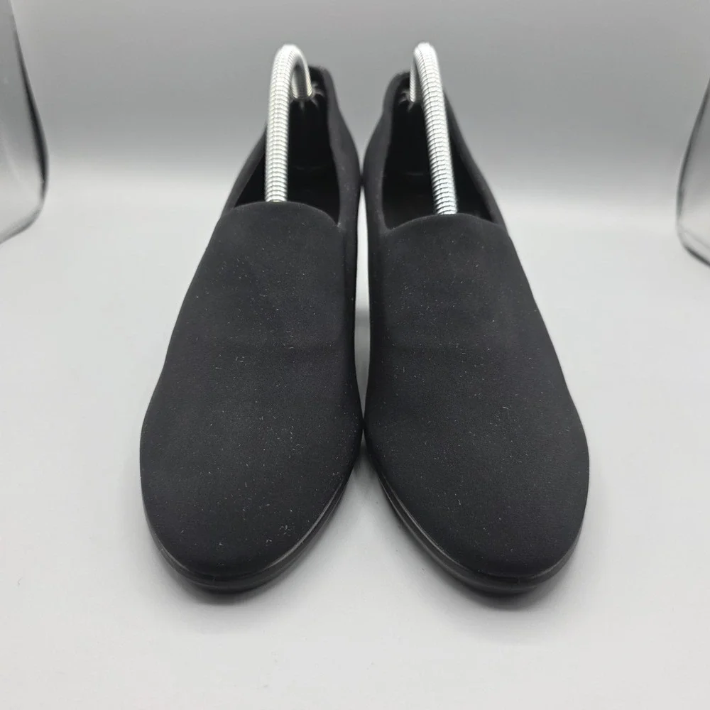 ECCO Shape 55 Plateau Pumps Womens 37 Black Stretch Fabric Comfort Slip On Heels